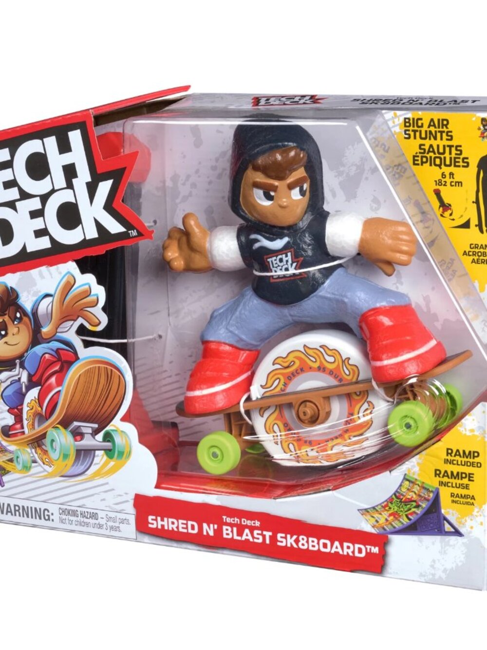 Tech Deck Shred N' Blast Sk8board Motorized Skateboard Toy Ramp Figure - New